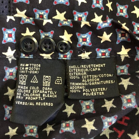 Vintage Y2K Tommy Hilfiger All Over Stars Long Sleeve Button Down Shirt Size L - Picture 9 of 9